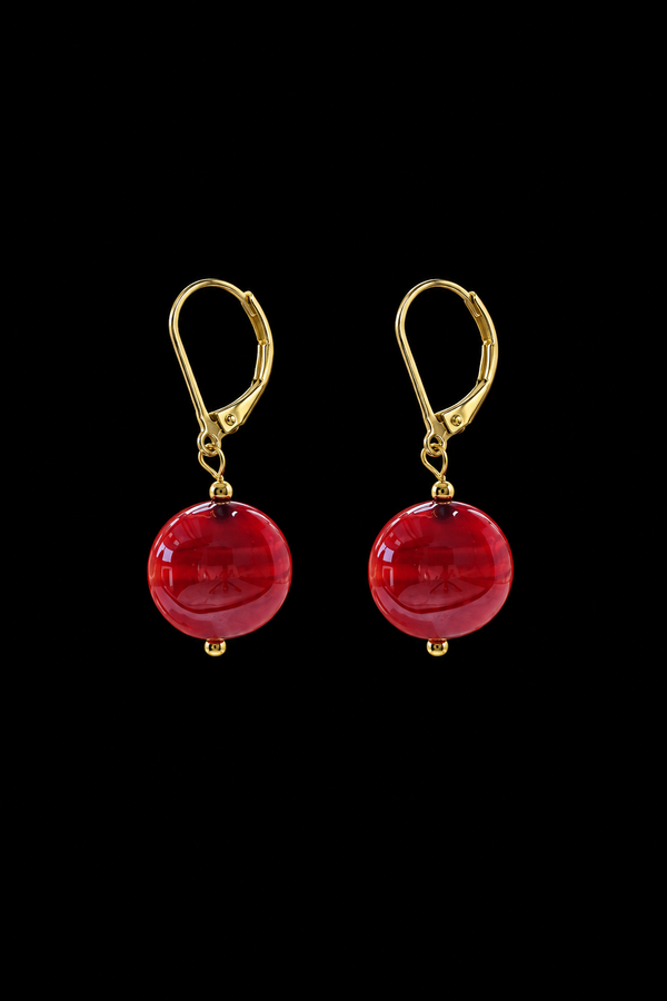Tosca Red — Murano Glass Earrings