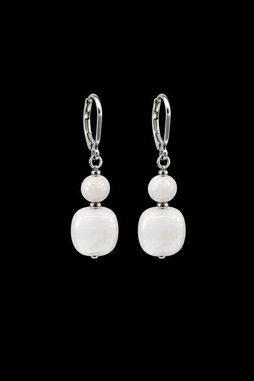 Ariel White — Murano Glass Earrings