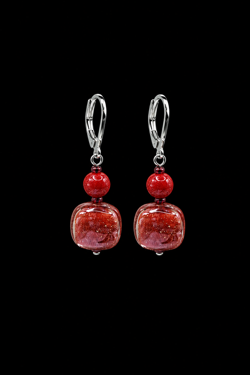 Ariel Rosso — Orecchini in Vetro di Murano