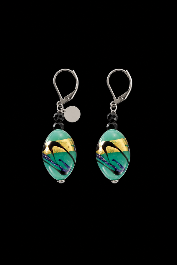 Dogaressa Vert — Boucles d'oreilles en verre de Murano
