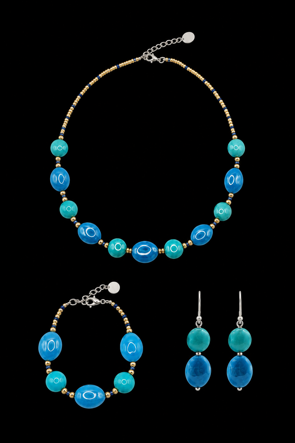 Adria Azure — Murano Glass Jewelry Set