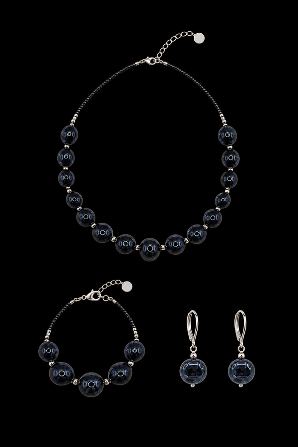 Tosca Black — Murano Glass Jewelry Set