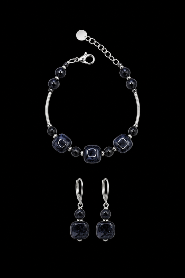 Ariel Black — Murano Glass Jewelry Set