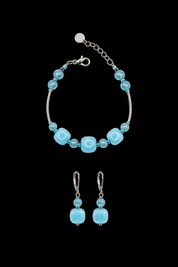 Ariel Azure — Murano Glass Jewelry Set