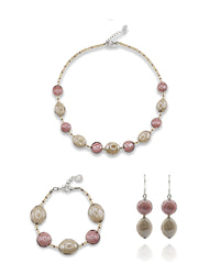 Adria Rose Murano glass jewelry set — necklace, bracelet and earrings