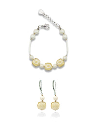 Ariel Amber Murano glass jewelry set — bracelet and earrings