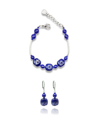Ariel Cobalt Murano glass jewelry set — bracelet and earrings