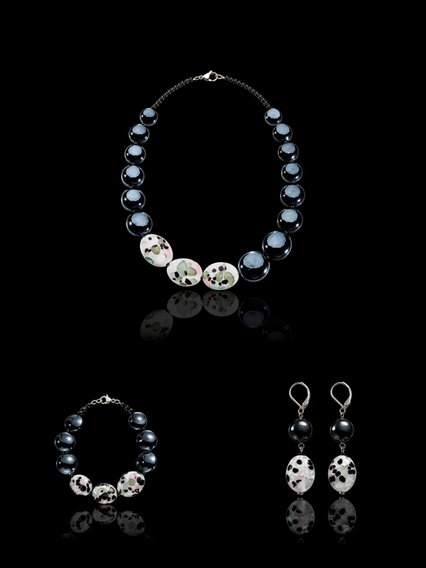 Diva Black — Murano Glass Jewelry Set