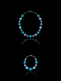 Ischia Azure — Murano Glass Jewelry Set: necklace and bracelet