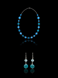 Ischia Green — Murano Glass Jewelry Set: necklace and earrings