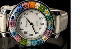 Murano Glass Watch — Mod. Space, White Strap — view 2