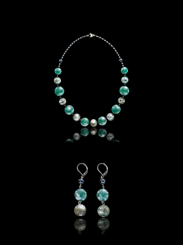 Riviera Green — Murano Glass Jewelry Set