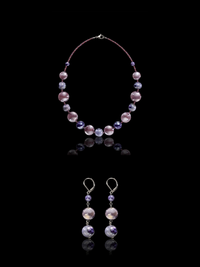 Riviera Violet — Murano Glass Jewelry Set: necklace and earrings